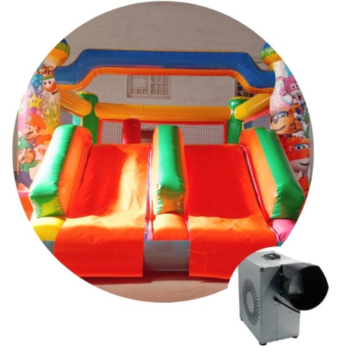Castillo hinchable bajada naranja