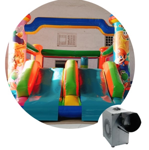 Castillo hinchable bajada turquesa