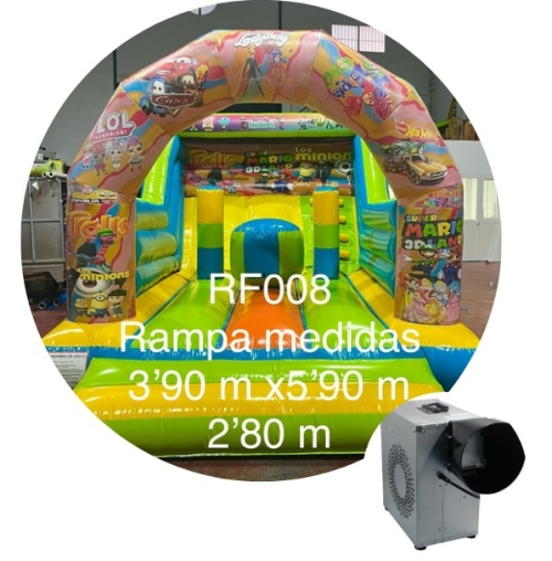 Castillo hinchable ladybug laterales turquesa