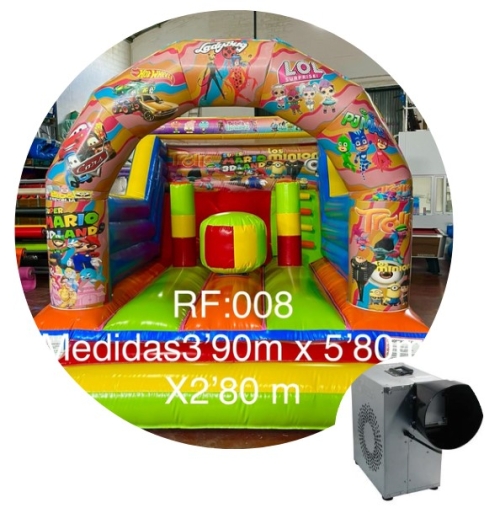 Castillo hinchable ladybug lateral azul