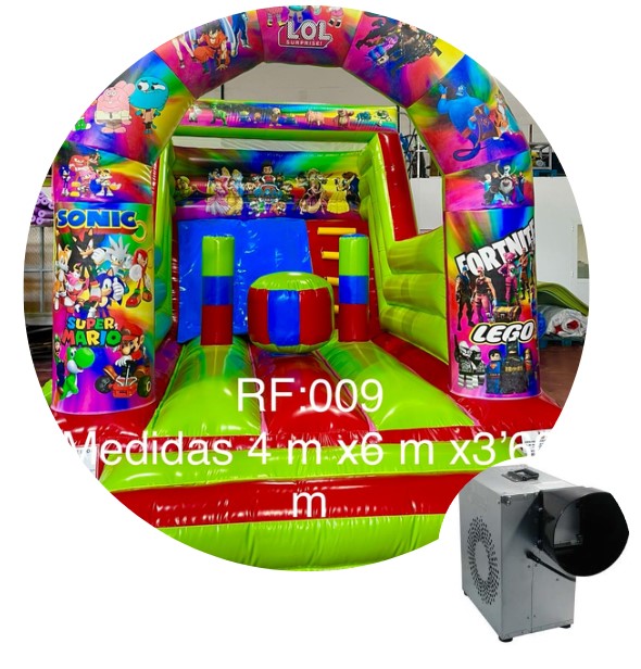 Castillo hinchable lol laterales verde