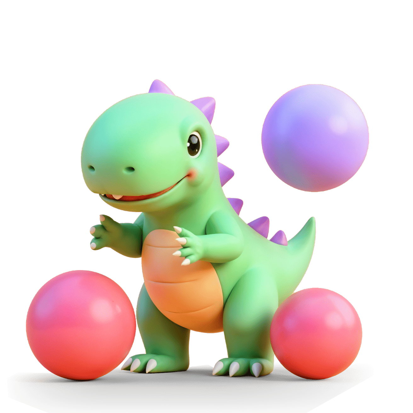 Dinosaurio con bolas